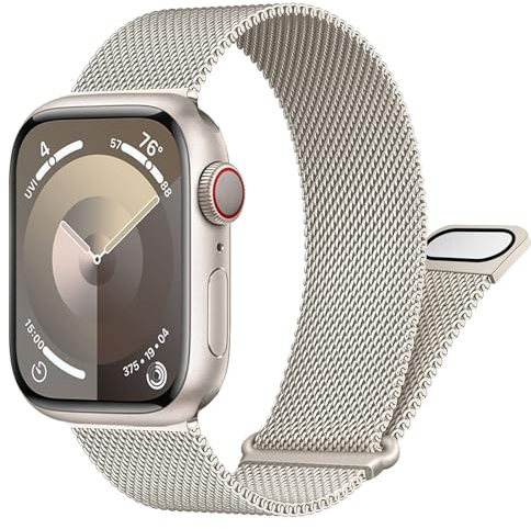 Bracelets Compatible Avec Bracelet Apple Watch SE 40mm 41mm 38mm 42mm, Bracelets iWatch Femme/Homme, Bracelet en Acier Inoxydable Metal Milanais Magnetique pour Apple Watch Serie 10 9 8 7 6 5 4 3 SE2