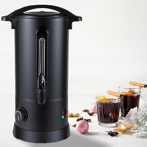 Sonnewelt Bollitore per vin brulé, 10 l, 1800 W, con rubinetto termostato, pentola per vin brulé, in acciaio inox con protezione contro il surriscaldamento, temperatura regolabile da 30 a 110 °C,