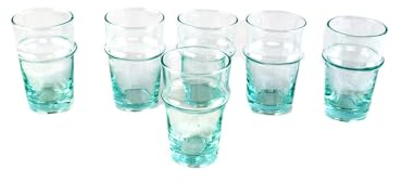 ARTIGIANATO VULCANO Lot de 6 verres marocains en verre beldi