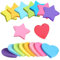 BDSHUNBF 16 Packung Farbige Haftnotizen, 480 Blatt Herz Fünfzackiger Stern Notizzettel, Selbstklebende Klebezettel, Super Sticky Notes für Büro Zuhause Schule Sitzung, 8 Farben 7 x 7 mm