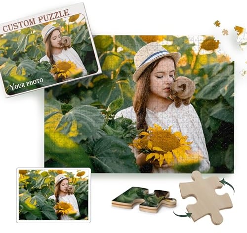 Personalized Jigsaw Puzzles for Adults - Wooden Jigsaw Puzzles - Create Puzzle with Your Photo in 300, 500, 1000, 1500 Pieces - Premium Custom Photo Puzzle Gifts