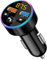 Wonvify Bluetooth Adapter Auto, FM Transmitter 7-farbige LED-Leuchten, Zigarettenanzünder-Buchse für Auto Hi-Fi Musikplayer, Freisprecheinrichtung, Dual-Mikrofon, U-Disk, MP 3-Musik-Player