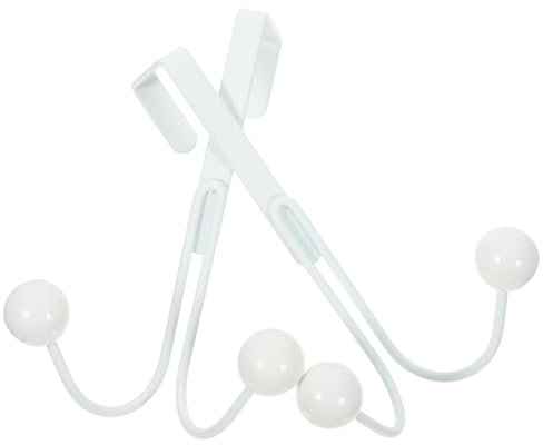 OUNONA 2st Doppelhaken Hutaufhänger Handtuchhaken Spiegel-türhänger Über Der Tür Hutablage Haken Für Türhänger Hutbügel Türhängerhaken Wandgarderobe Türhaken Multifunktion Weiß Eisen