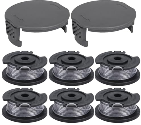 Eyoloty Fadenspule F016800569/F016800385 Für Bosch Akku Rasentrimmer EasyGrassCut 23/26/18/18-230/18-260/18-26, Länge 4 m Ø 1,6 mm und Spulenabdeckung F016F05320 (6 Spulen + 2 Kappe)