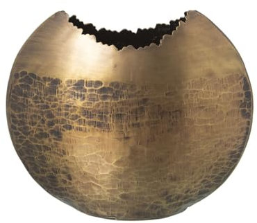 Alexandra House Living Vase aus Messing, Metall, Antik-Finish, 7 x 28 x 23 cm