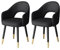Meal Chairs Esszimmerstühle aus PU-Leder, 2er-Set, Küchenstühle mit Armlehnen und Metallbeinen, gepolsterter Beistellstuhl für das Wohnzimmer
