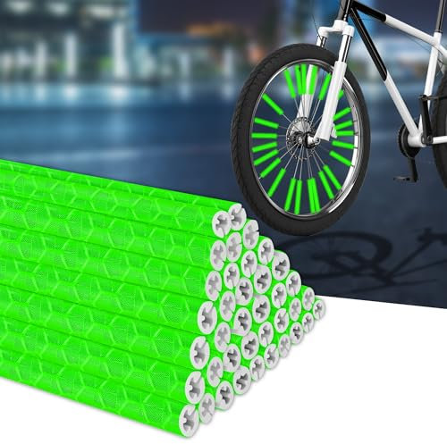 BellaGesundheit Pack 36 Fahrrad Speichenreflektoren, 360° Sichtreflektoren für Fahrrad, Alternative zu Katzenaugen, Fahrrad Reflektoren für Common Speichenräder (grün)