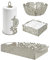Set Accessori Cucina 2/4 Pezzi Portatovaglioli Vassoio Grande Da Portata Portafrutta Centrotavola Metallo Design Moderno Decorazioni Tavola - Fiori - 4 Pezzi