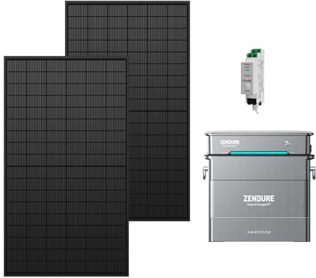Zendure Solarflow Hyper 2000 avec AB2000S 1920Wh, Centrale Électrique de Balcon avec Entrée Solaire 1800W, HUB Intégré(Unité de Contrôle Intelligente) et Micro Onduleur, Biface Panneau Solaire 1300W