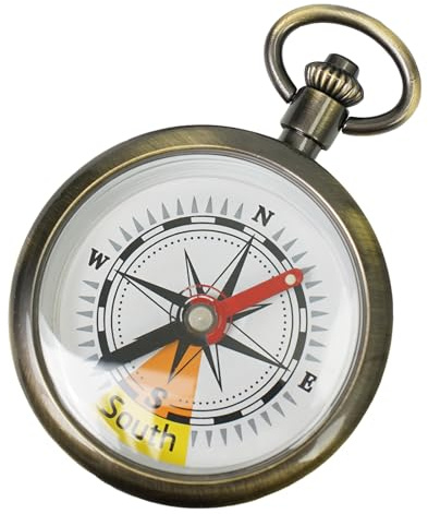 Nostalgischer Retro-Kompass aus Metall, Taschenkompass für Kinder, Outdoor, wasserdicht, für Camping, Orientierung, Wandern, Überleben