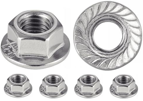 Dado in acciaio inox a base dentata M4 | dadi a flangia per viti Ø 4 mm | Autobloccante esagonale DIN 6923/ISO 4161 | Acciaio inossidabile A2 (V2A/304) Dado di sicurezza: Set di 500 pezzi - ProRaje