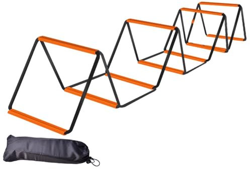 perfk Scala di agilità, Attrezzatura per Allenamento di agilità, Scala di velocità da Calcio Multiuso per coordinazione Pieghevole per Sport all'Aria Aperta, 10 Griglie con Borsa