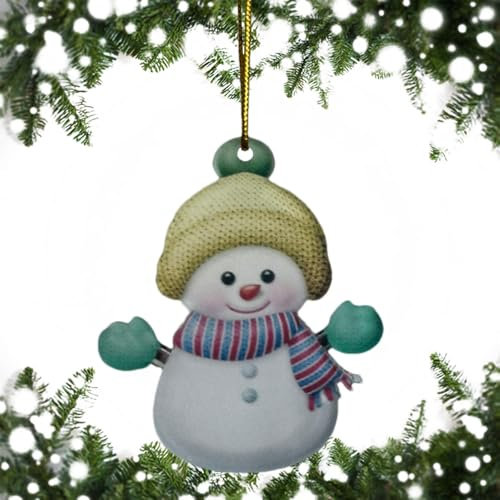 Adornos de muñeco de nieve para el árbol de Navidad | Decoración de Navidad Adornos - Decoración de ornamento de Navidad, 2D Acrílico Árbol de Navidad colgantes sorbados para decoración de granja