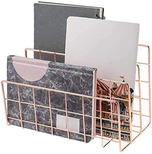 Porte-revues de bureau en métal doré trieur de fichiers support de livre pour courrier et documents