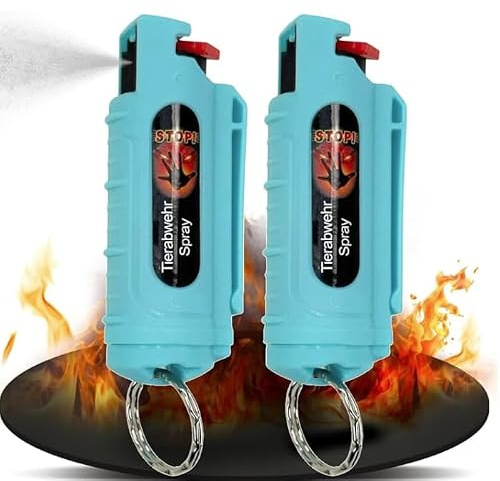 2 x Wilhelm Pfefferspray 16 ml Schlüsselanhänger türkis Tierabwehr Selbstverteidigung CS Gas KO Spray hochdosiert (ca. 2 Mio. Scoville) effektives Verteidigungsspray