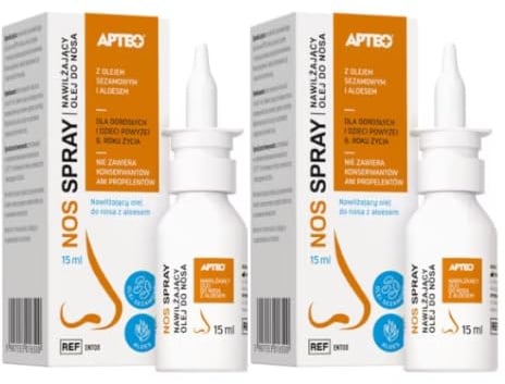 2 Stück APTEO Nasenspray mit Sesam- & Aloeöl – pflegt & schützt trockene Nase, Enthält einen MiL4-Untersetzer