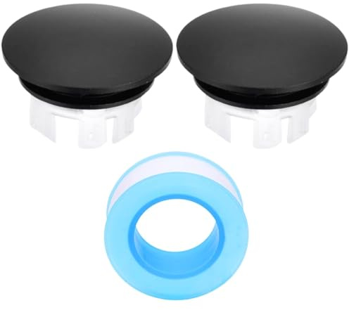 Lot de 2 couvercles de trop-plein pour lavabo, rosace de trop-plein avec bande de matière première, couvercle de trop-plein, pour salle de bain, cuisine
