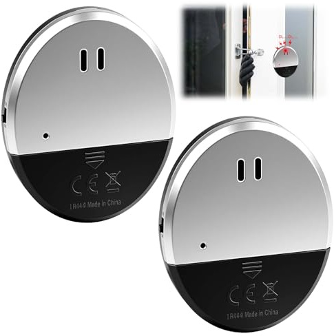2 Pack Ultra Slim Vibration Alarm 130dB Window Alarms for Security Detects Glassbreak & Vibration Intruder Glass Break Security Alert Glass Siren for Door Shed Security Home, Office, Dorm Room, RV