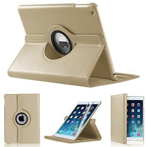 Housse Fine à Rabat Imitation Cuir PU pour iPad Air 2 iPad 6 modèle 2014 Protection d'angle