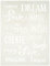 Rayher Schablone Inspirationen, 15,25 x 20,32 cm, Polyester, 1 Stück, Malschablone mit englischen Wörtern, 38975000, Grau