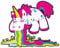 Spaß Kostet Aufkleber Party Hard Einhorn (Wetterfest)