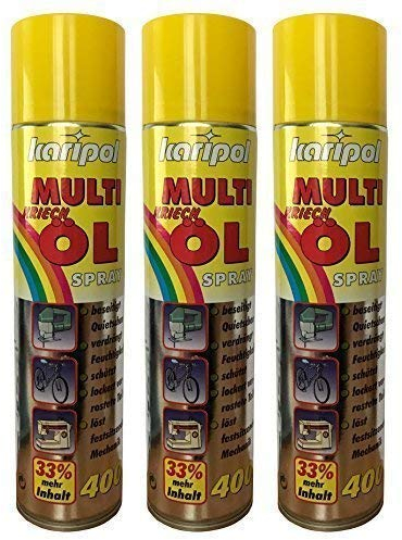 Preisjubel 3 x 400ml Multi Kriech-ÖL-Spray, ÖL-Spray, Fahrradöl, Feinmechaniköl, Nähmaschinenöl
