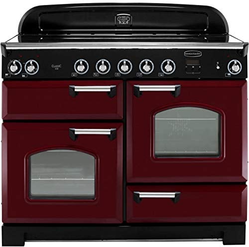 Rangemaster Classic CLA110EICY/C 110cm Electric Range Cooker with Induction Hob - Cranberry/Chrome - A/A Rated