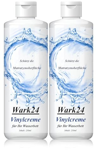 Wark24 Vinylcreme für Wasserbetten, 2 x 250 ml zur Pflege von Wassermatratzen, reinigt und schützt Vinyloberflächen, gegen Risse und Austrocknung