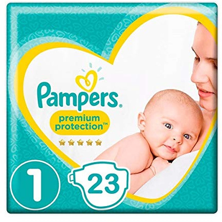 Pampers Premium Protection Nappies, Size 1, 23 Nappies.