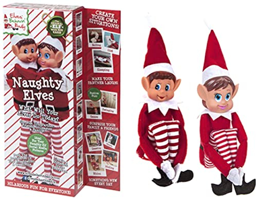 Set von 2-30,5 cm Neuheit Naughty Girl and Boy Elves Spielzeug - Elves Behavin' Badly