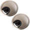 2X Brushed Nickel Desk Grommets (60mm) with Brush Computer Table Surface Cable Tidy Management
