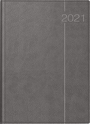 rido/idé 7027504841 Buchkalender Conform, 1 Seite = 1 Tag, 210 x 291 mm, Kunstleder-Einband Derby grau, Kalendarium 2021