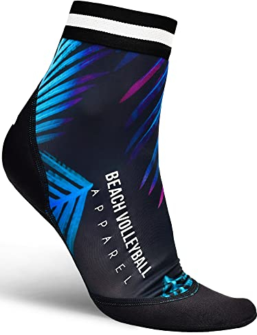 Momevo Beachmates Beachvolleyball Socken - schützende Beachsocken aus Neopren und Elasthan - idealer Kälte und Hitzeschutz (Palm Blue, 38-41)