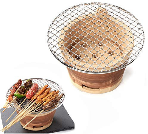 Parrilla de barro para barbacoa al aire libre, pequeña parrilla de cerámica para barbacoa, parrilla de carbón, parrilla de escritorio, parrilla de mesa, horno de barbacoa, estufa de calefacción para