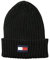 Tommy Hilfiger Herren Ribbed Cuff Hat Beanie-Mütze, Schwarzer Flaggenaufnäher, Einheitsgröße