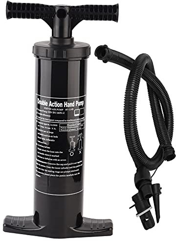 Handluftpumpe mit 3 Verschiedenen Düsen Double Action Pumpe für Luftmatratzen Superleichte Kunststoff-Zylinderziehluftpumpe für Gummi-Schlauchboote(L)