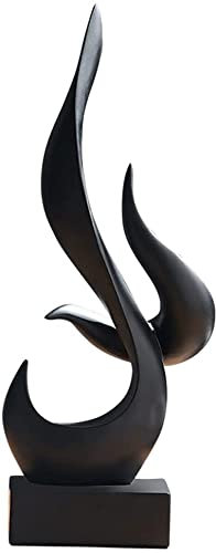 Abstrakte Flamme Statue Harz Kunst Figur Dekorative Skulptur Ornament für Haus Wohnzimmer Dekor - Schwarz