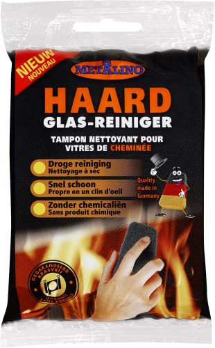 METALINO HAARGLASREINIGER für Kaminglas, Ofenfenster, Schwamm, Kaminreiniger Kaminofen und Kaminglasreiniger, 2 Stk.