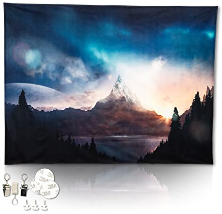 District North Microfaser Wandteppich Wildnis Natur - Wandbespannung - Wandtuch (200x150cm, Nordic Wilderness)
