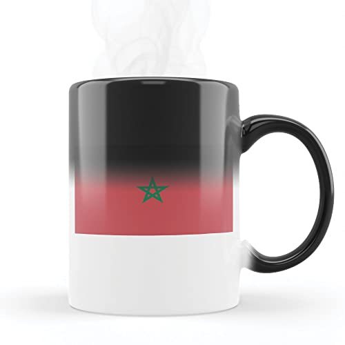 Mygoodprice MUG Magique qui change de couleur sensible à la chaleur - Thermosensible - en céramique au motif Drapeau Maroc