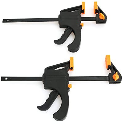 Wood Clamps heyous 2pcs 4 inch Grip Clamps Spreader Gadget Tool DIY Hand Woodworking Tools Quick Ratchet Release Speed Squeeze Wood Working Work Bar Clamp