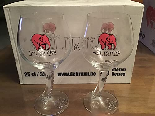 Lot de 2 verres à bière delirium 25cl 33cl neuf