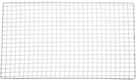 sourcing map 2pcs Square BBQ Grill Net 17.3x10.2 Electroplated Stainless Steel Barbecue Mesh Mat for Baking Smoking Charcoal Grilling Roasting