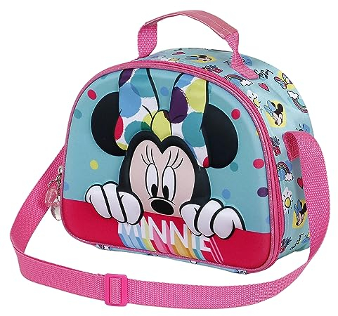 Disney Minnie Mouse Wishful-Bolsa Portamerienda 3D, Azul, 25.5 x 20 cm