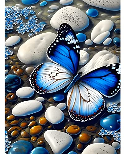 EOBROMD Diamond Painting Schmetterling - 5D Diamant Bilder für Erwachsene, DIY Malerei Set für Wanddekoration 30x40cm