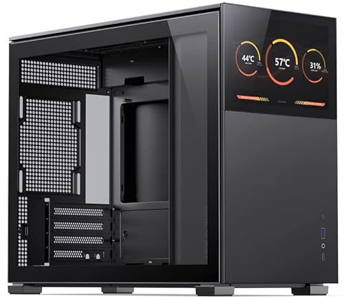 Jonsbo D31 Screen mATX Gehäuse, gehärtetes Glas, Schwarz