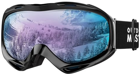 OutdoorMaster OTG Skibrille - Überbrille Ski-/Snowboardbrille für Männer, Frauen & Jugendliche - 100% UV-Schutz (VLT 41% Sapphire)