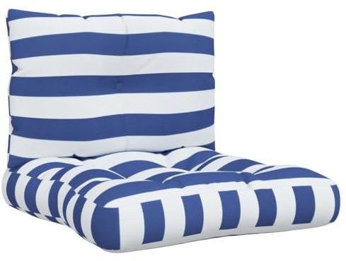 vidaXL Palettenkissen 2 STK. Blau & Weiß Gestreift Oxford-Gewebe