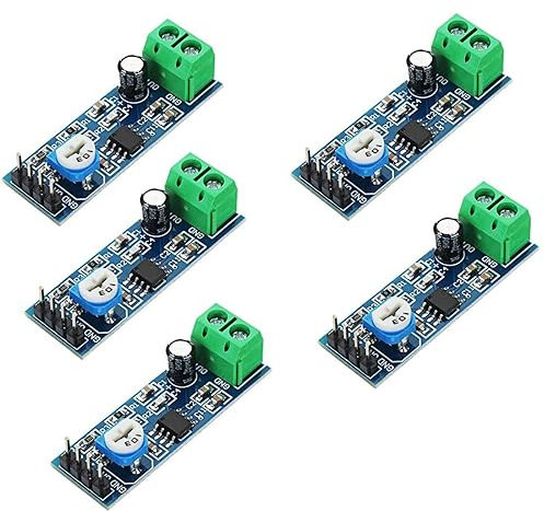 LM386 Mono Audio Amplifier Module 200 Times AMP Solo 5V-12V 10K Adjustable (5PCS)