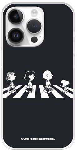 Hülle Kompatibel mit iPhone 15 Pro Offizielle Peanuts Charaktere Beatles zum Schutz Ihres Handys, Transparente Flexible Silikonhülle mit Offizieller Snoopy-Lizenz
